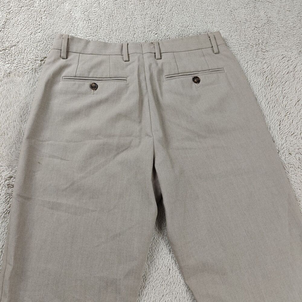 Zara Dress Pants Men's 31x31 Beige Straight Leg Suit Trousers - Picture 8 of 12
